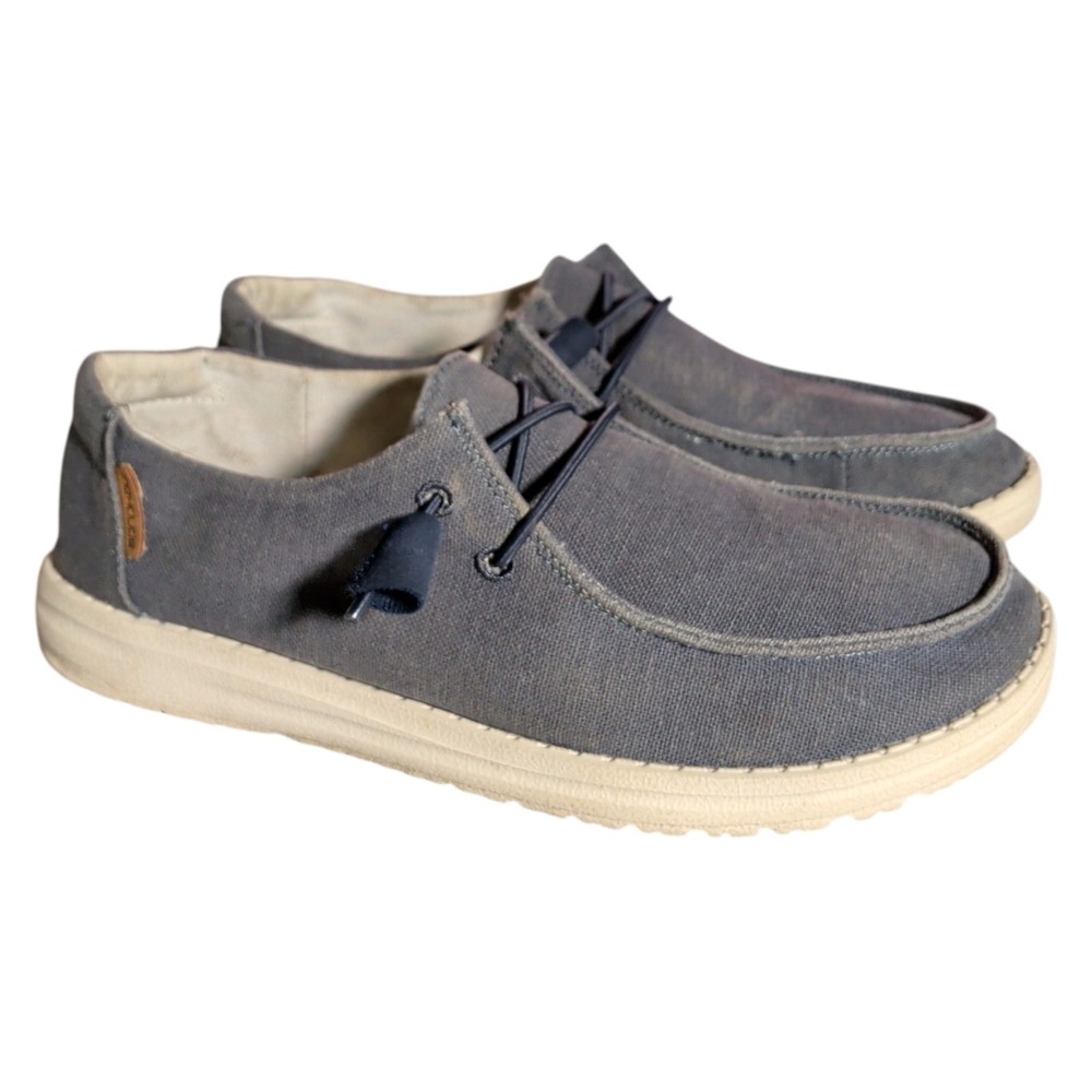 Hey Dude Wendy Chambray Shoes Womens Size 7 Slip On Comfort Loafers Preppy